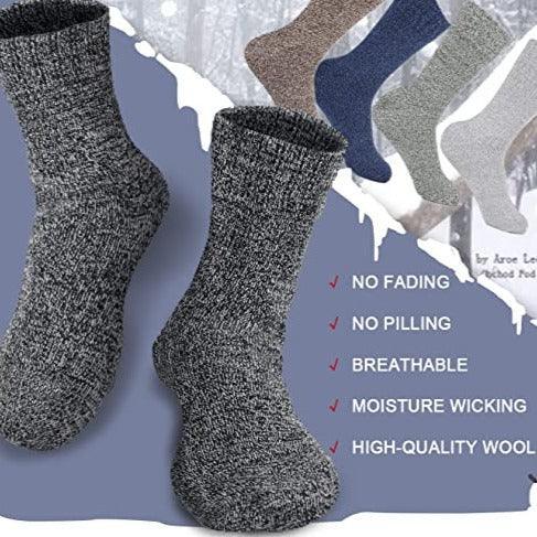 Warm Winter Socks | Thermal Merino Wool Socks For Men - Pack Of 5-Plantar Socks