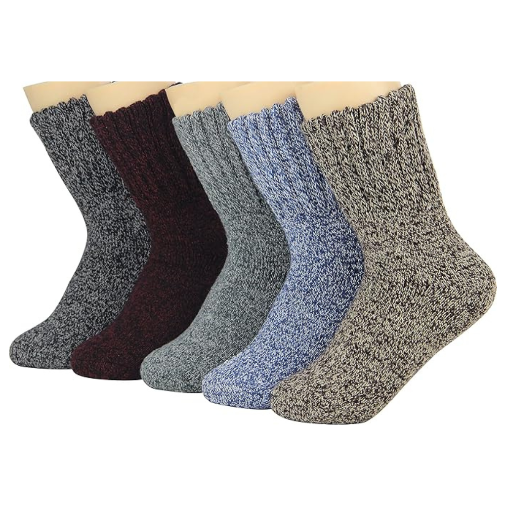 Structured Rib Knit Crew Pattern Socks