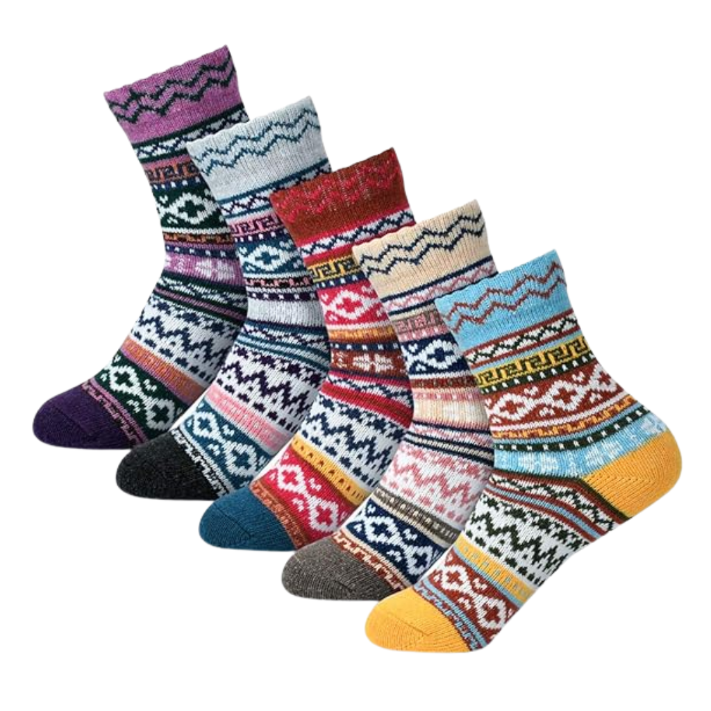 Textured Blend Crew Pattern Style SocksTextured Blend Crew Pattern Style Socks - Image 8