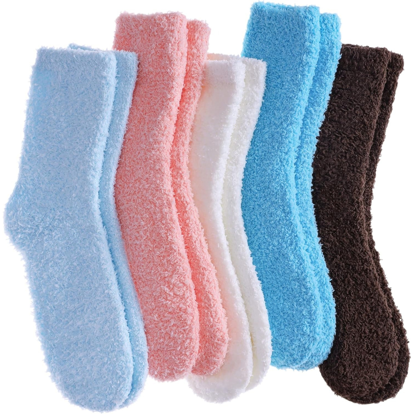 5 Pairs Women Super Soft Fuzzy Plush Warm Winter Slipper Socks
