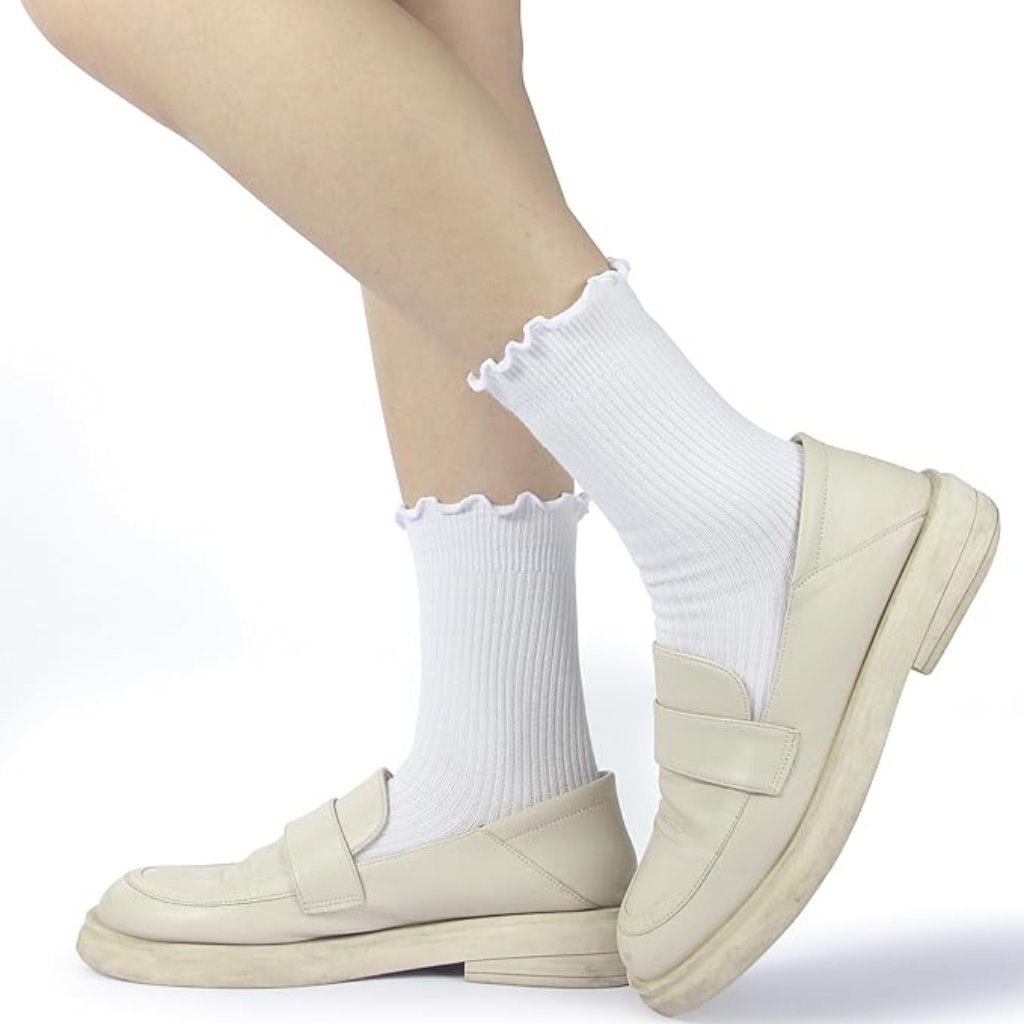 Women Turn Cuff Frilly Ruffle Socks