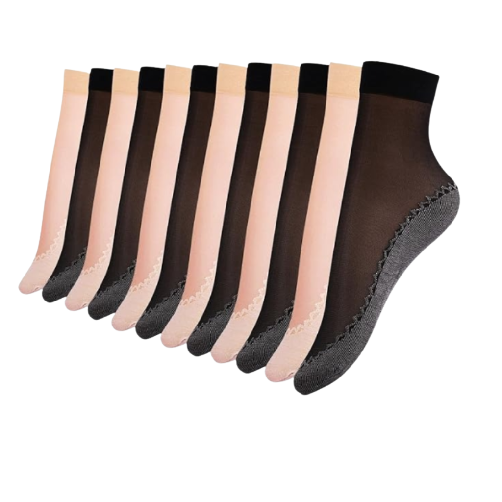 12 Pair Of Women Sheer Nylon Socks