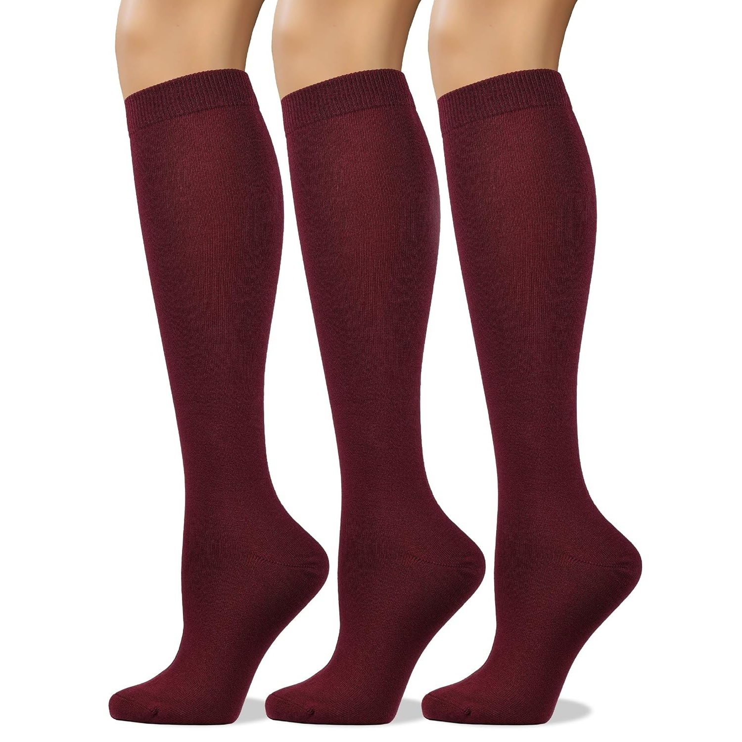 3 Pairs Comfortable Long Calf Dress Socks For Women