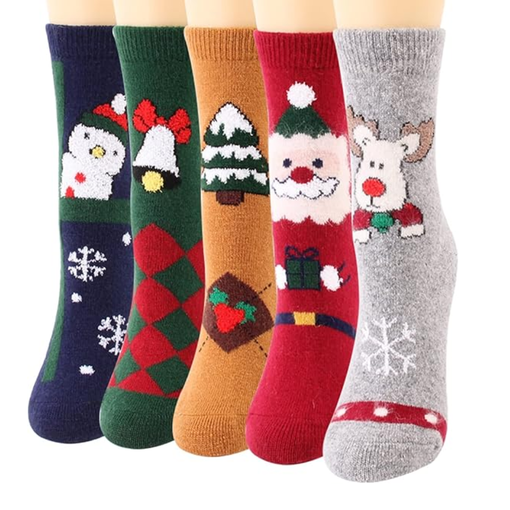 Geometric Knit Crew Pattern Blend Socks