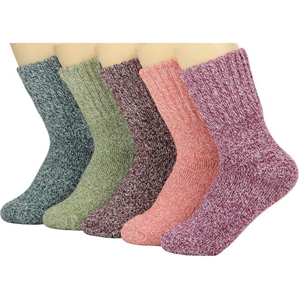 Structured Rib Knit Crew Pattern SocksThick Winter Knit Warm Socks - Image 9