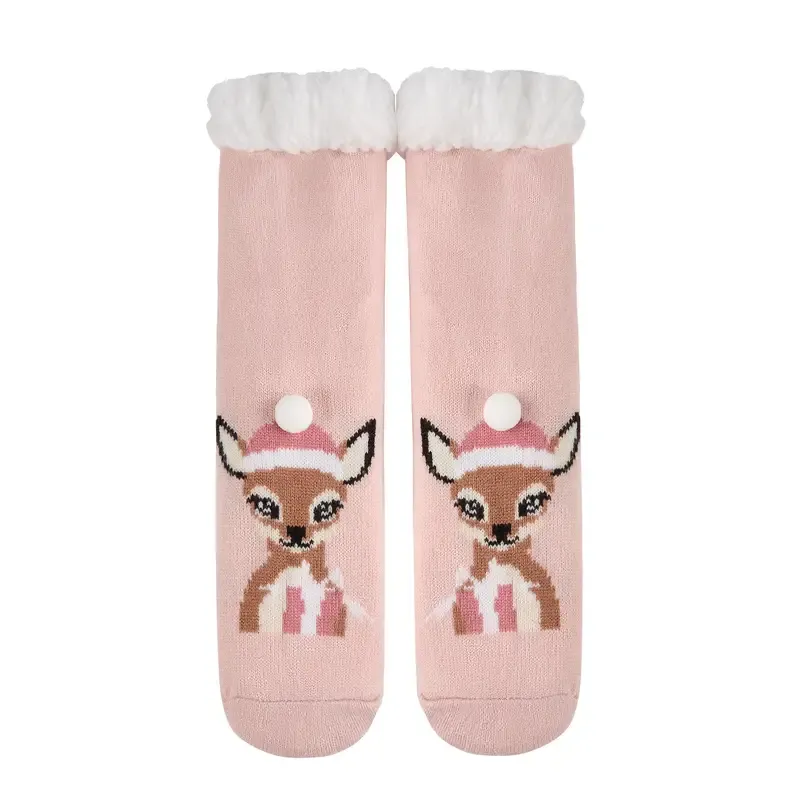 Soft Plush Fleece Lined Christmas Socks For Women