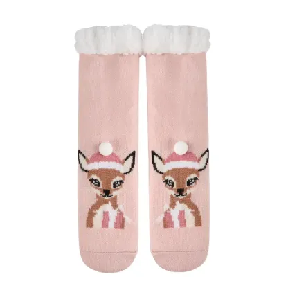 Soft Plush Fleece Lined Christmas Socks For Women