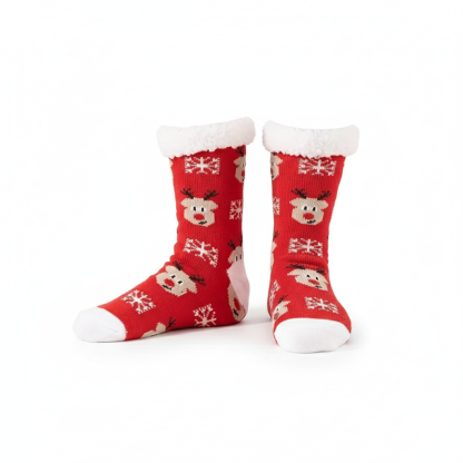 Soft Plush Fleece Lined Christmas Socks For Women