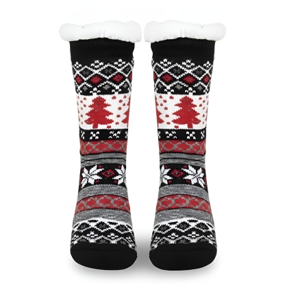 Warm And Cozy Cartoon Print Fleece Lined Socks For Women
