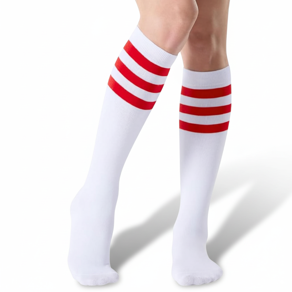 Women Striped Sporty Cotton Crew Socks