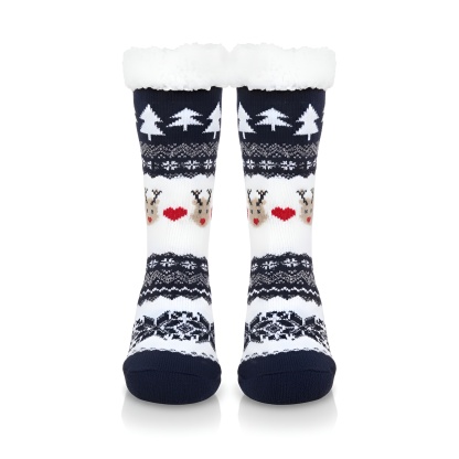 Warm And Cozy Cartoon Print Fleece Lined Socks For Women