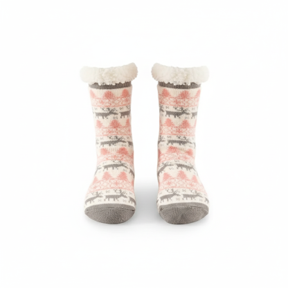 Soft Plush Fleece Lined Christmas Socks For Women