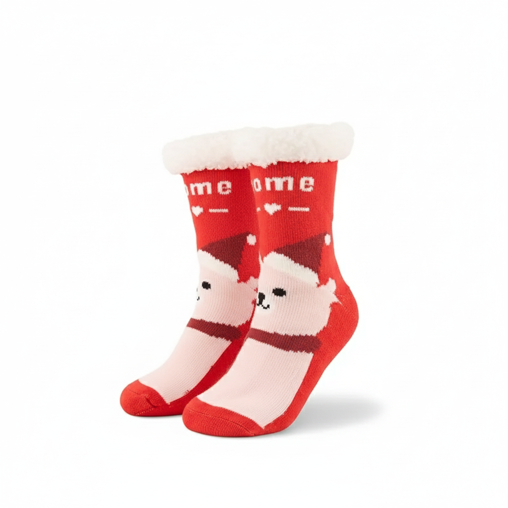 Soft Plush Fleece Lined Christmas Socks For Women
