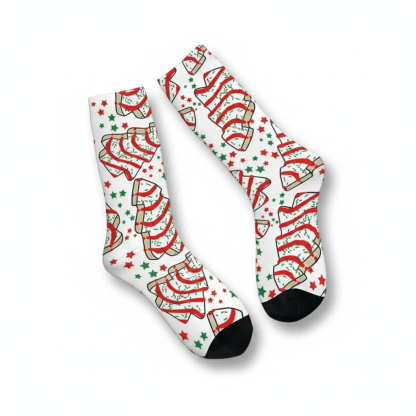 Christmas Tree Printed Crew Socks For Men
