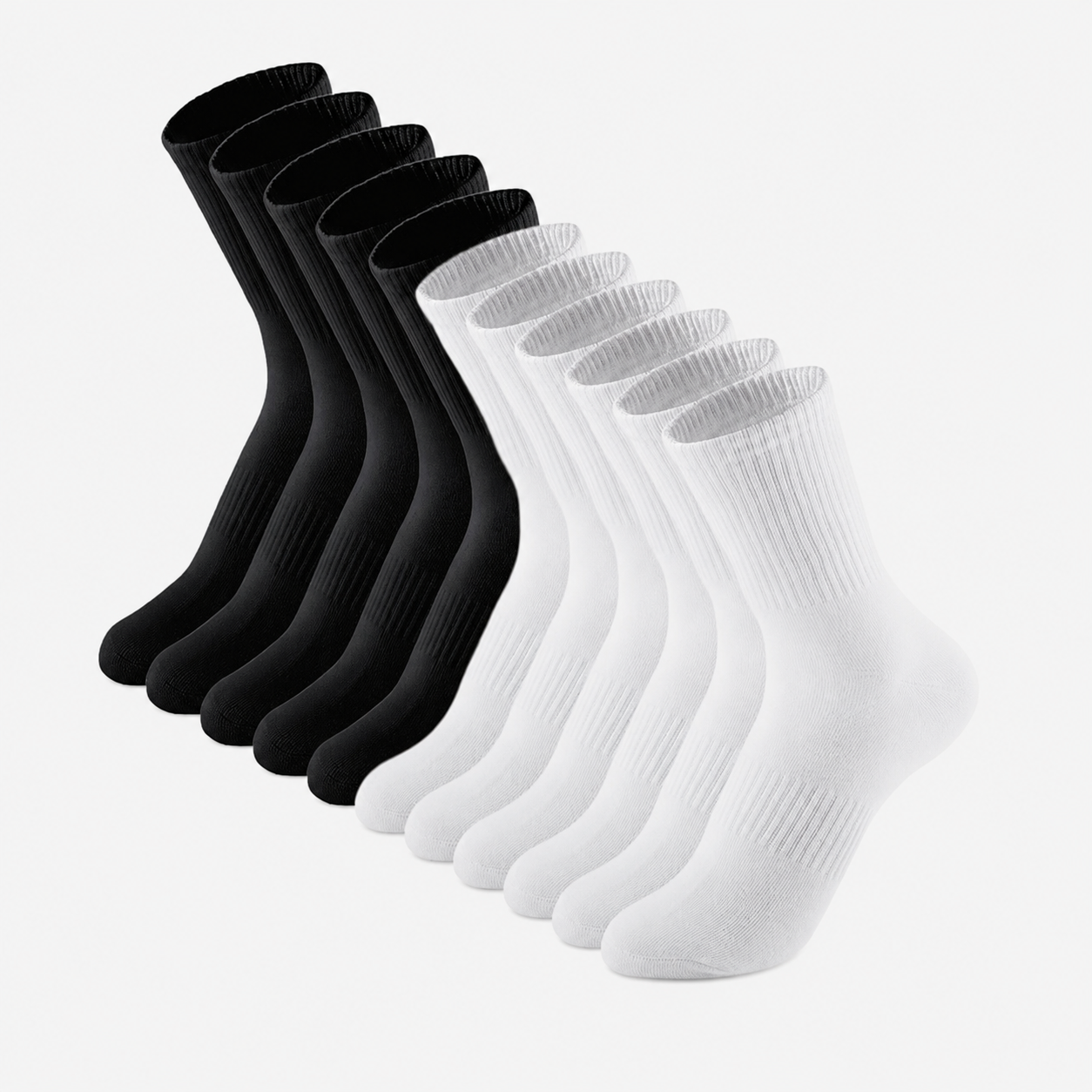 Pack Of 5 Casual Lightweight Athletic Crew Socks For Women