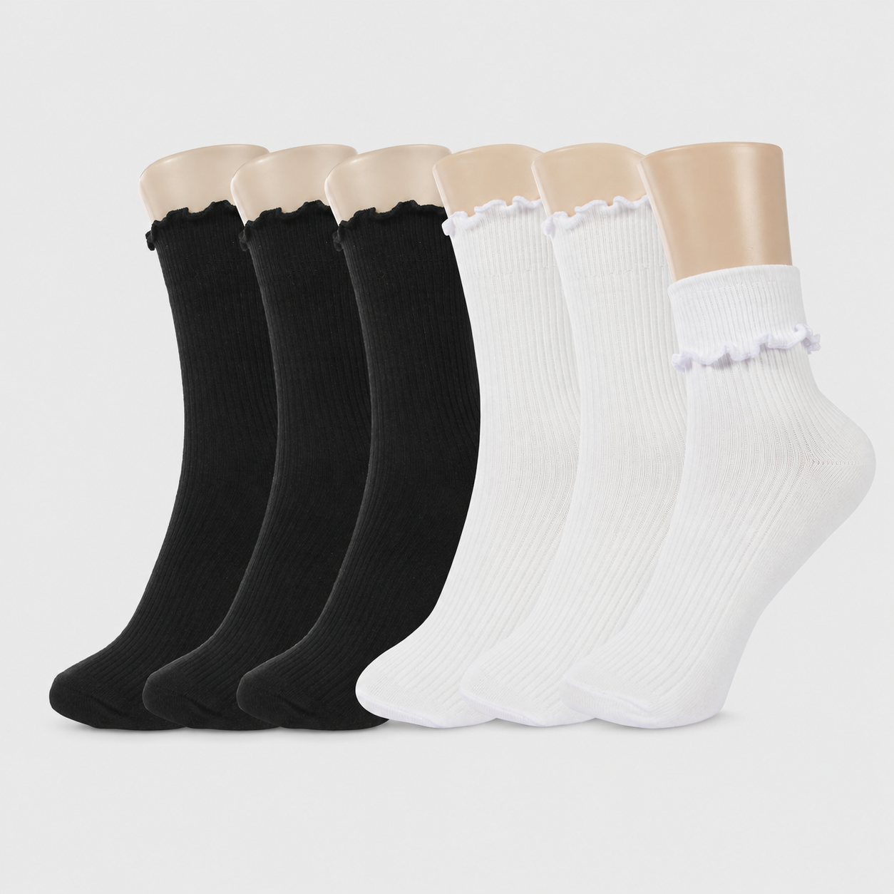 Ruffle Athletic Lightweight Crew Socks For Women