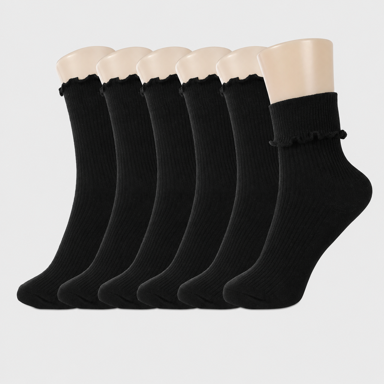 Ruffle Athletic Lightweight Crew Socks For Women