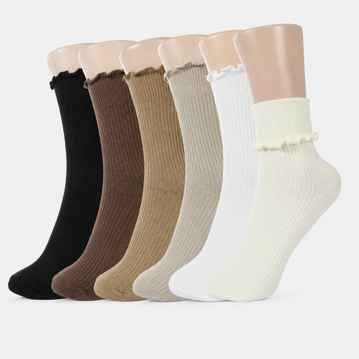 Ruffle Athletic Lightweight Crew Socks For Women