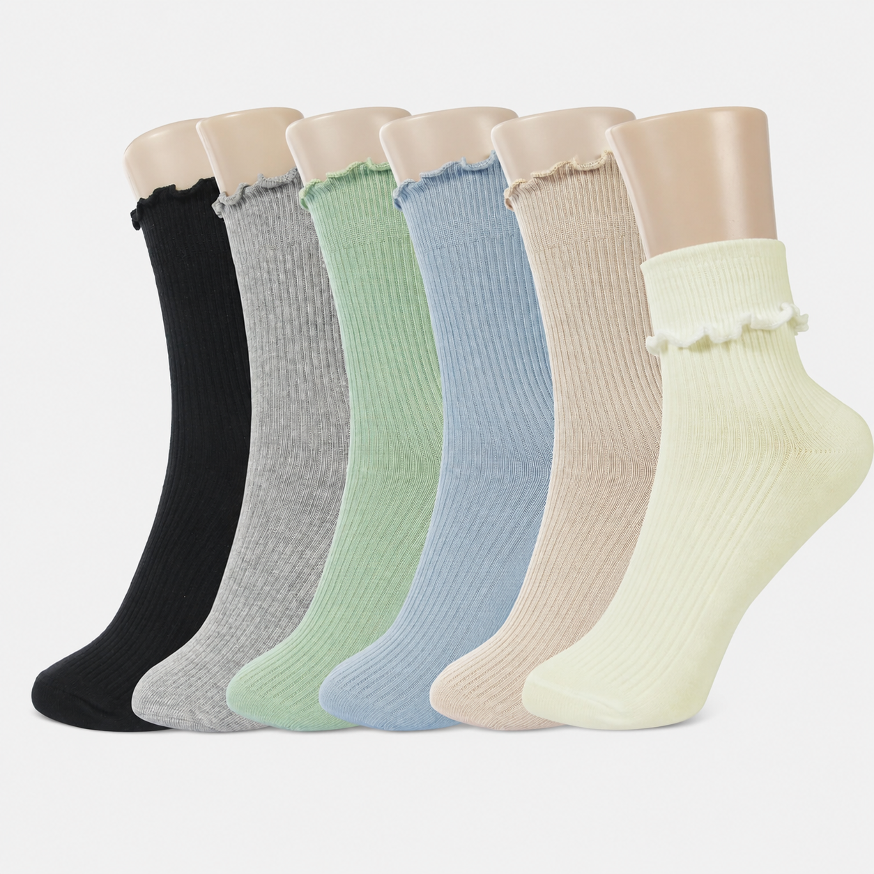 Ruffle Athletic Lightweight Crew Socks For Women