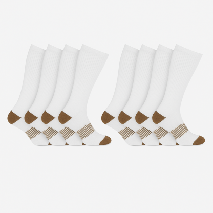 4 Pack Crew Socks With Reinforced Heel Accents-Plantar Socks