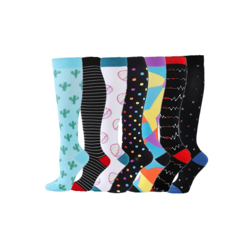 Colorful Compression Stocking For Women (7-Pack)-Plantar Socks