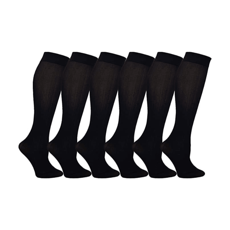 Unisex Knee-Length Compression Socks 6 Pairs-Plantar Socks
