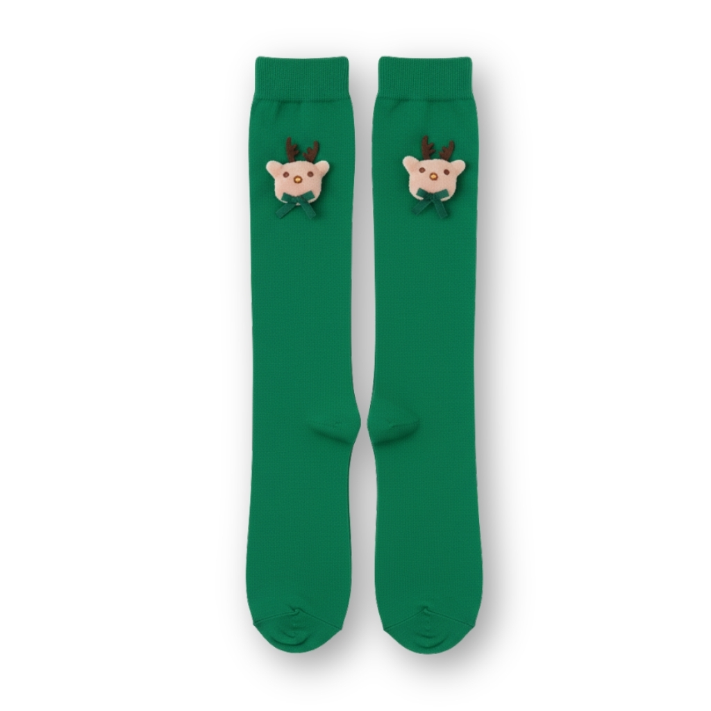 Doll Style Christmas Holiday Design Striped Socks For Women For Parties and Costumes