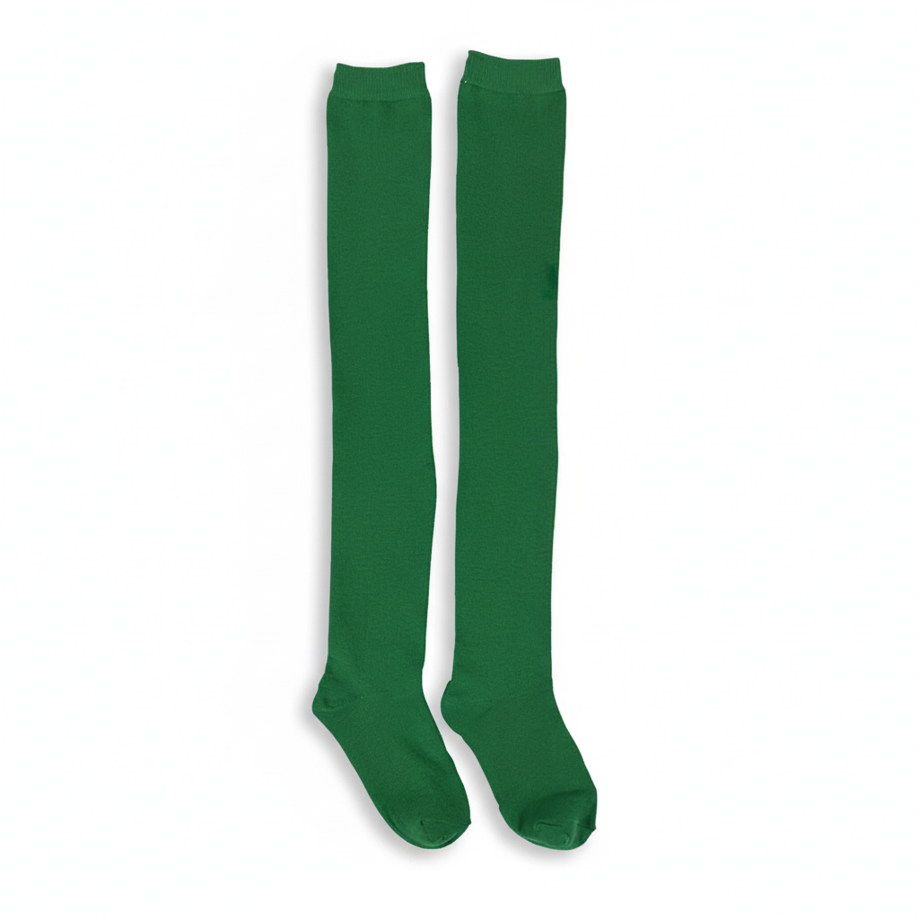 Solid Color Christmas High Socks For Women