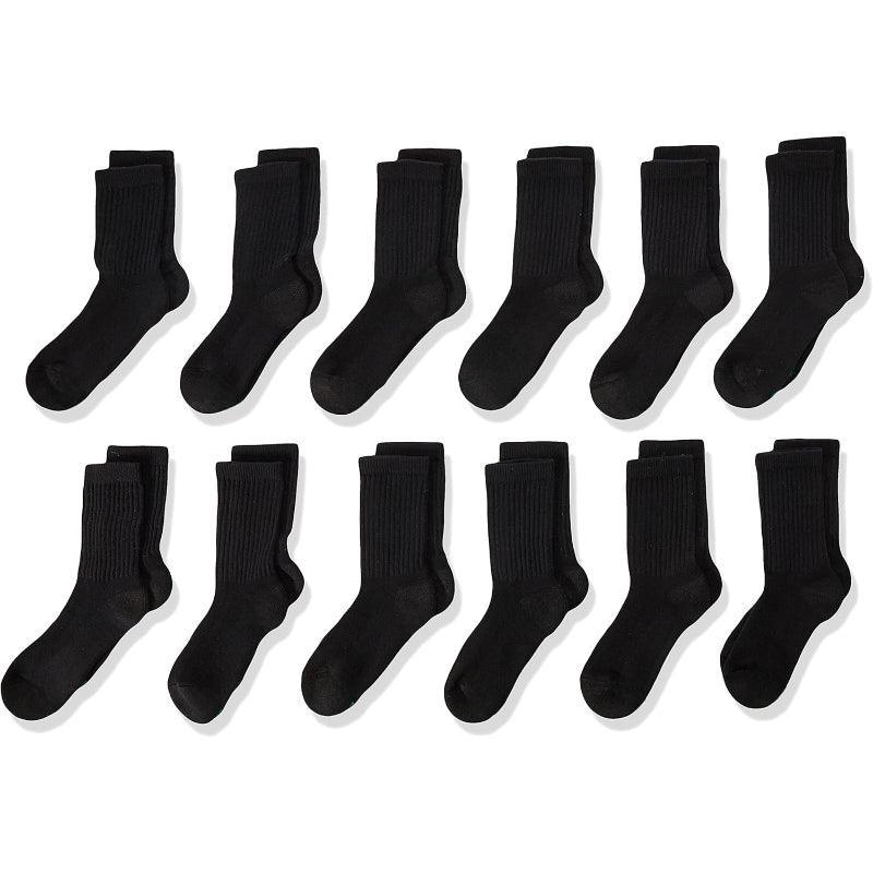 Double Tough Cushioned Crew Toe Socks 12 Pair Pack-Plantar Socks