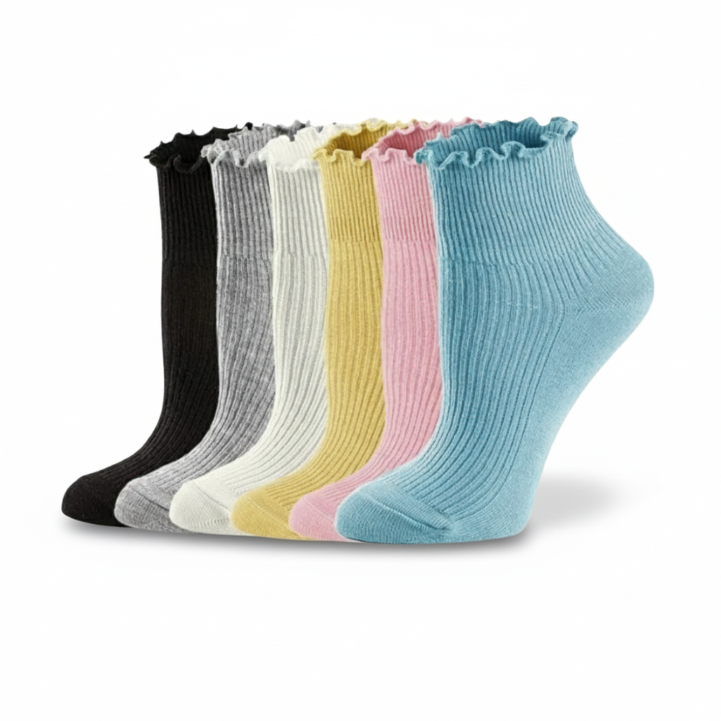 6 Pairs Of Ruffle Lettuce Crew Frilly Design Socks6 Pairs Of Ruffle Lettuce Crew Frilly Design Socks - Image 8