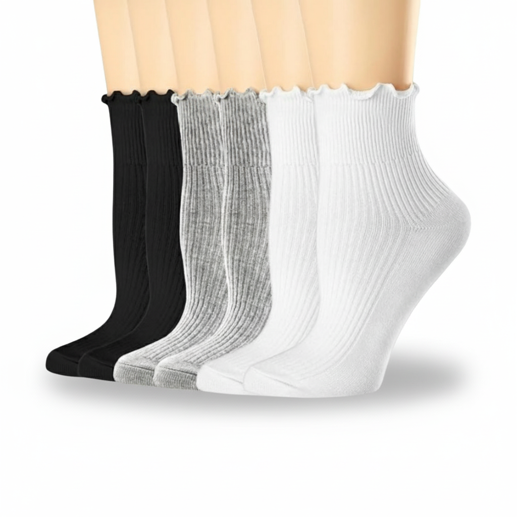 6 Pairs Of Ruffle Lettuce Crew Frilly Design Socks6 Pairs Of Ruffle Lettuce Crew Frilly Design Socks - Image 10