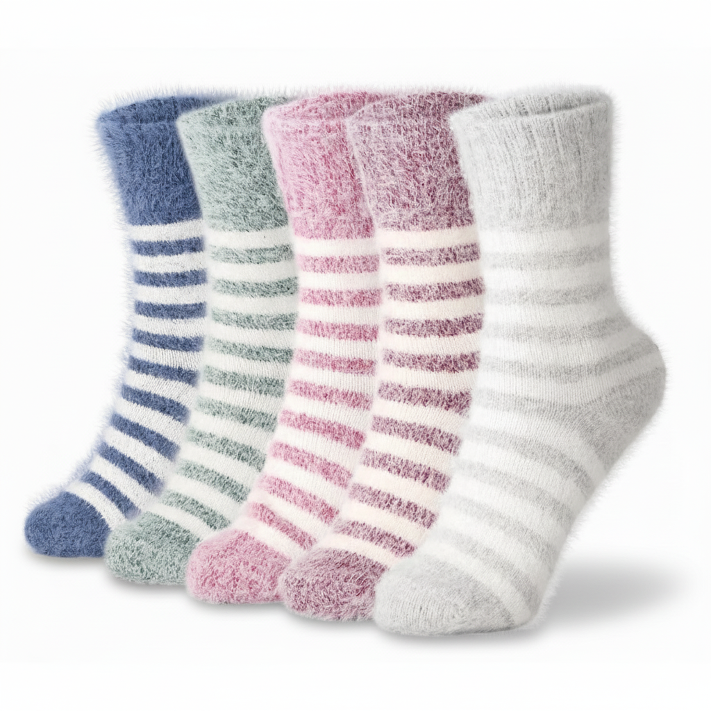 Women Fluffy Slipper and Boot Fuzzy Winter Cozy Socks