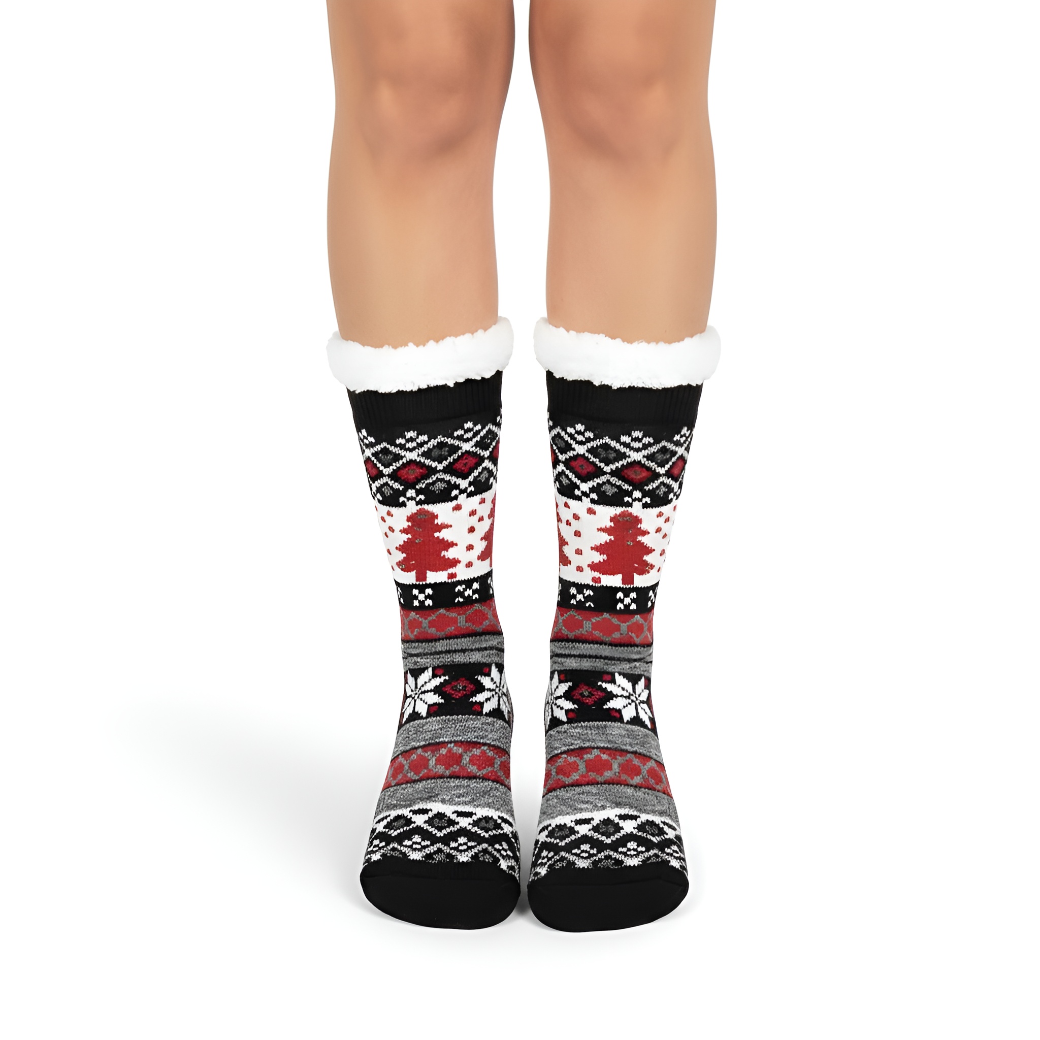 Warm And Cozy Cartoon Print Fleece Lined Socks For Women