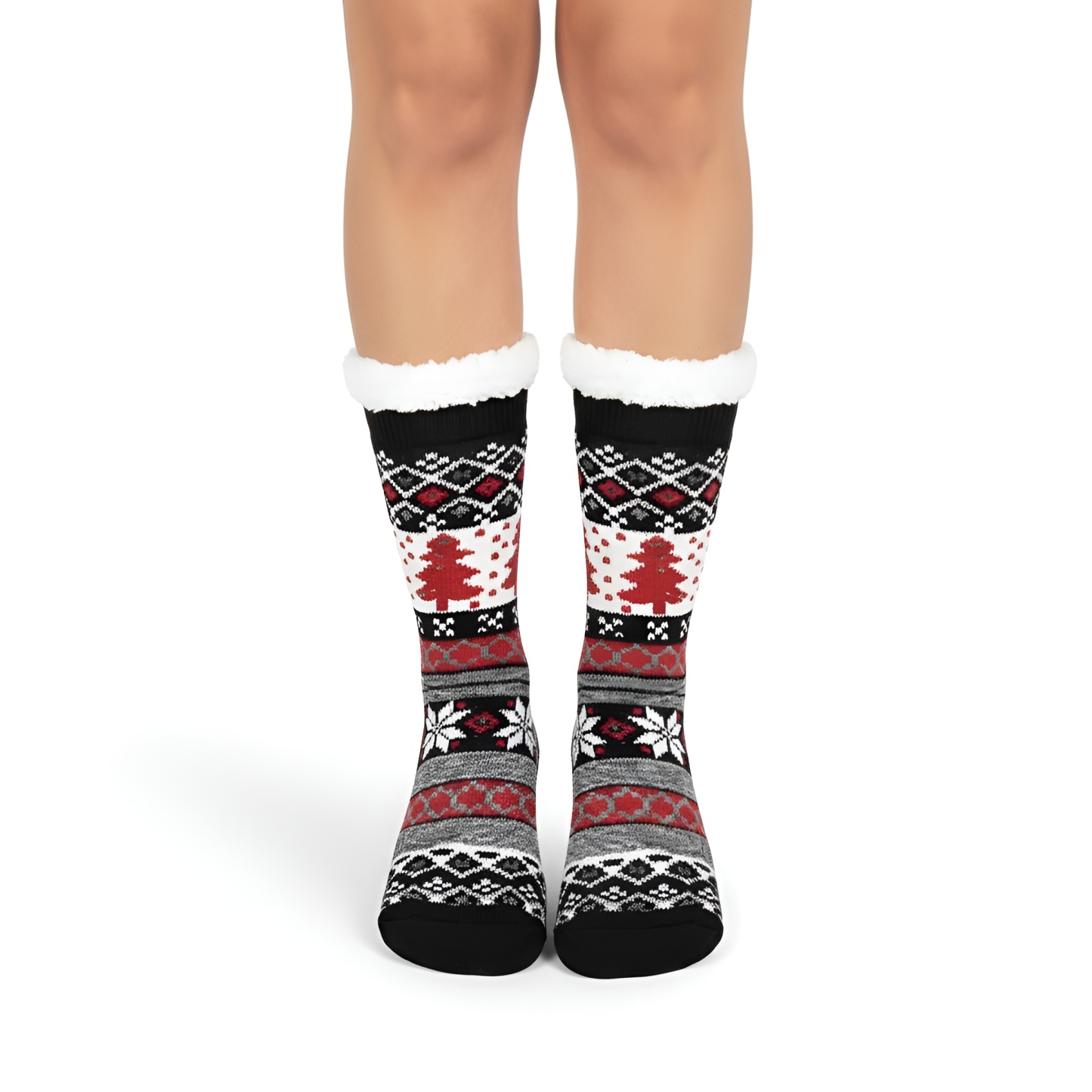 Warm And Cozy Cartoon Print Fleece Lined Socks For Women