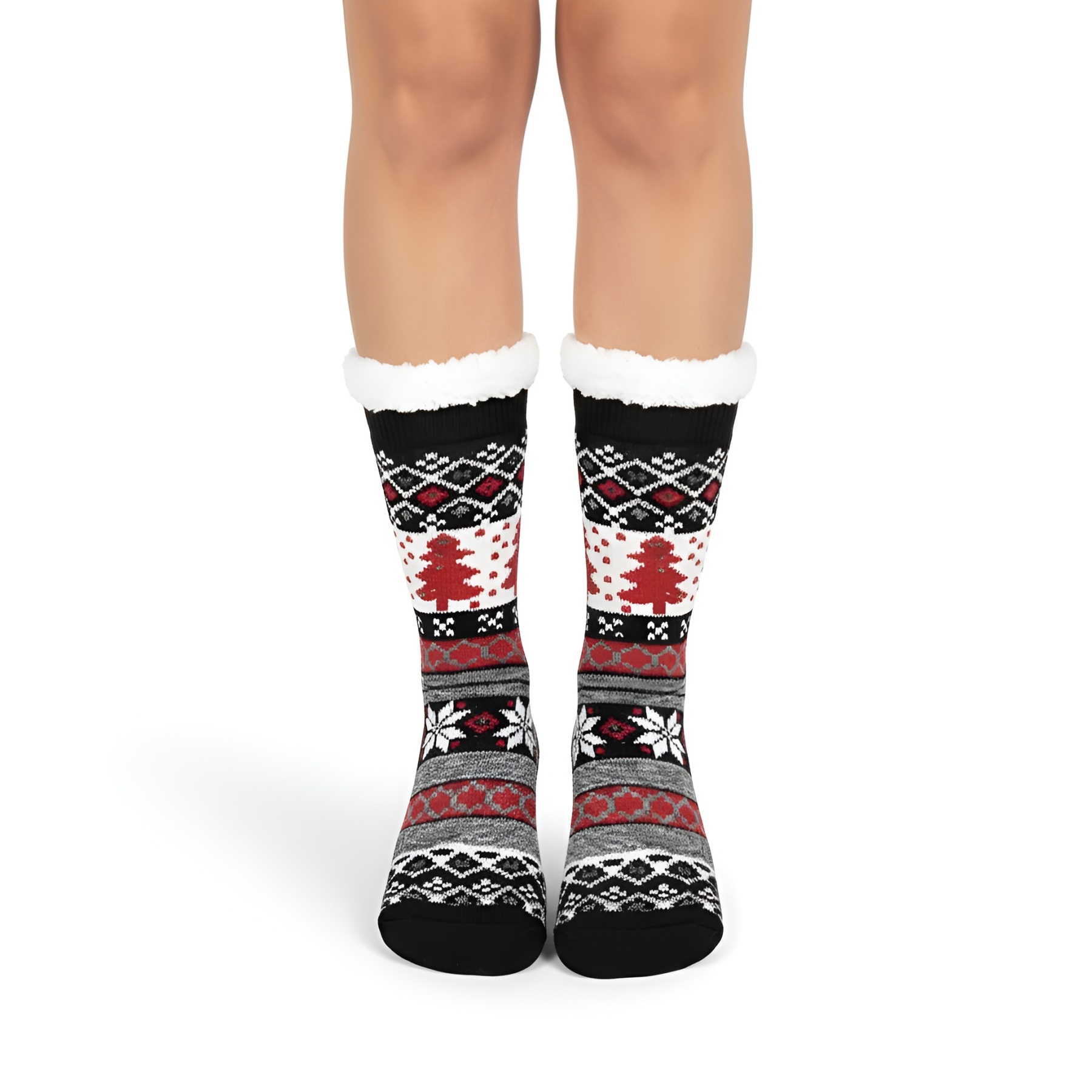 Warm And Cozy Cartoon Print Fleece Lined Socks For Women