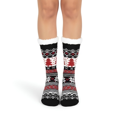 Warm And Cozy Cartoon Print Fleece Lined Socks For Women