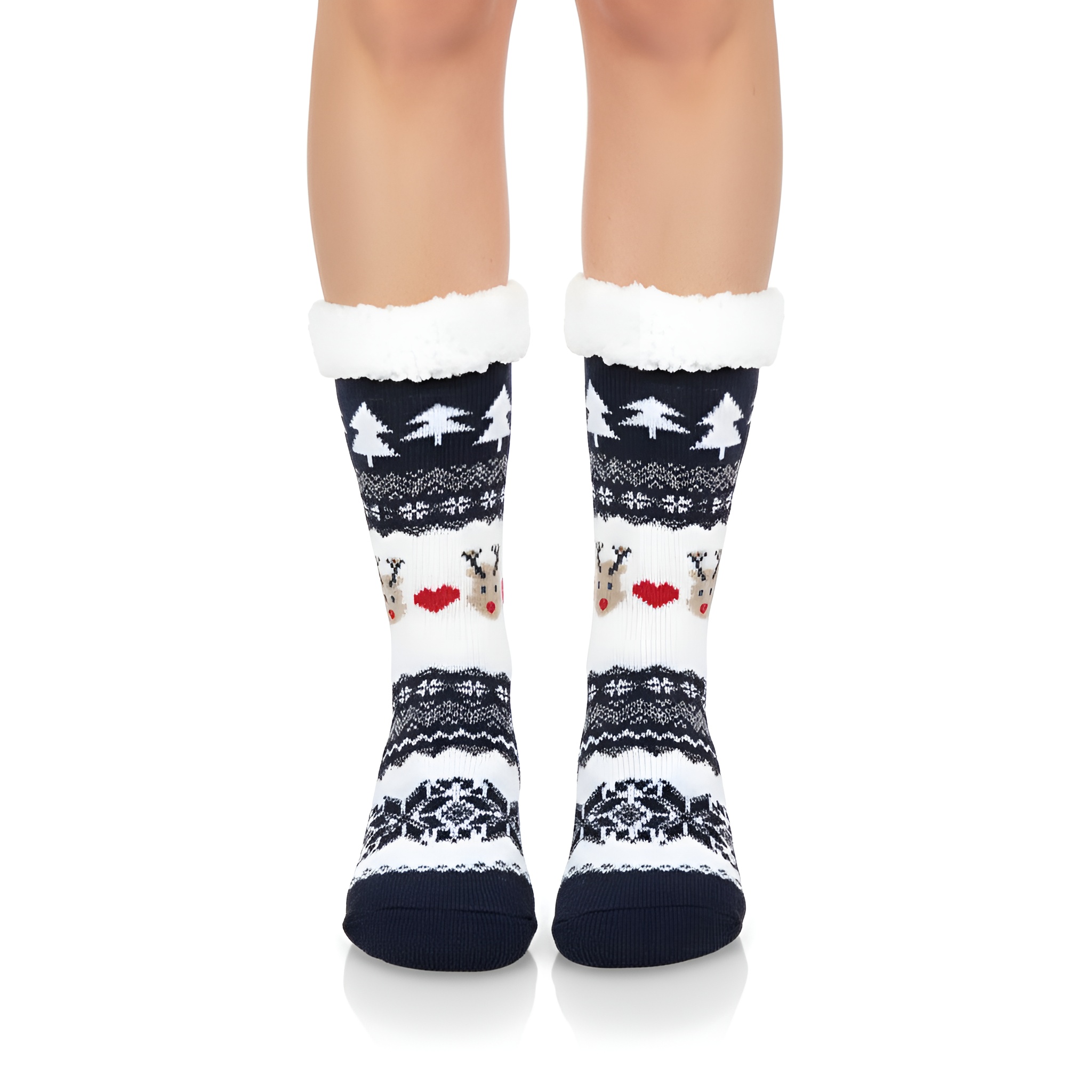 Warm And Cozy Cartoon Print Fleece Lined Socks For Women