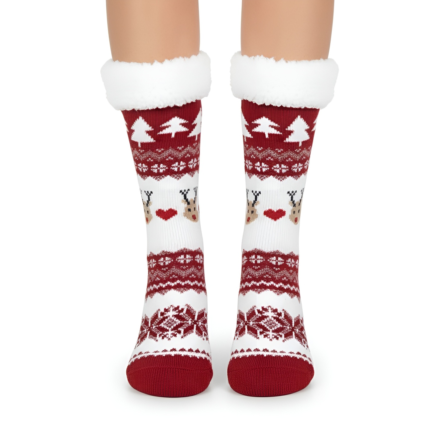 Warm And Cozy Cartoon Print Fleece Lined Socks For Women