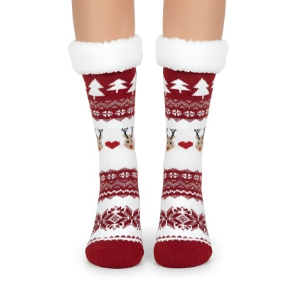 Warm And Cozy Cartoon Print Fleece Lined Socks For Women