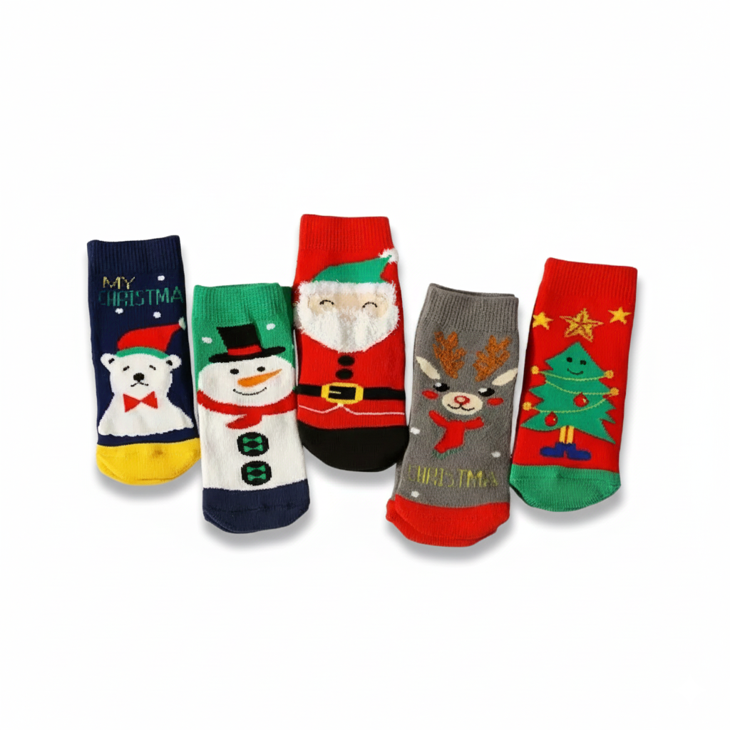 5 Pairs Of Cozy Christmas Socks Set