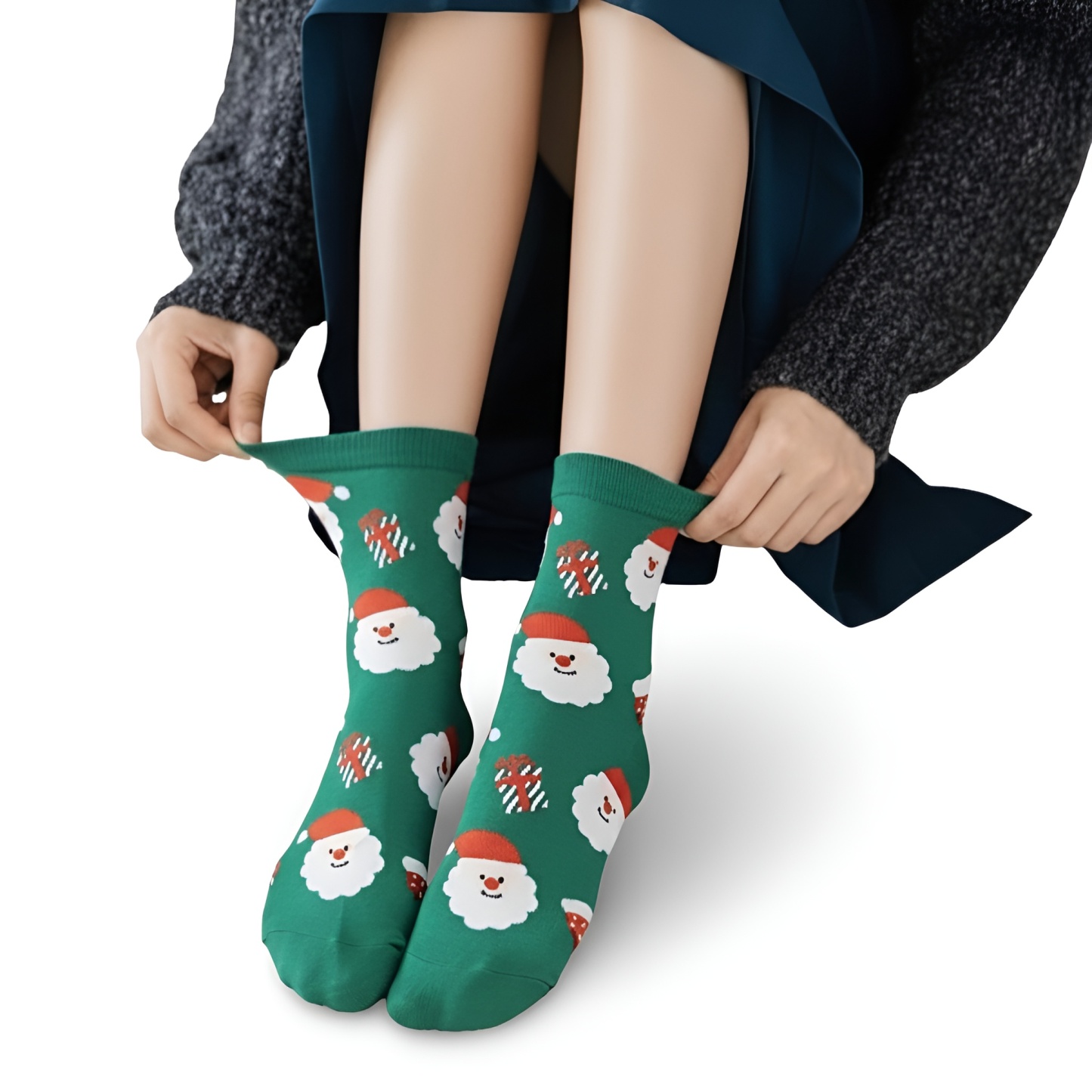 4 Pair OF Cartoon Print Christmas Socks For Women