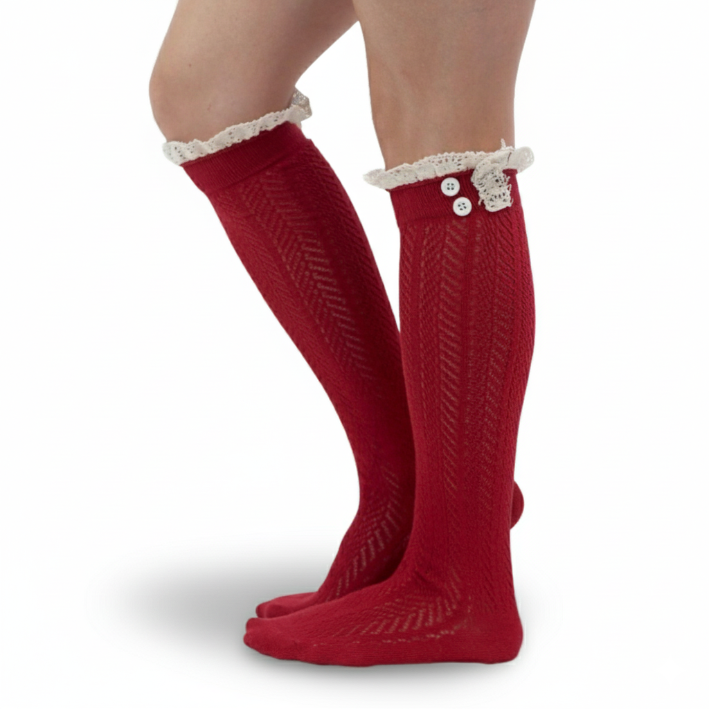 Button Boot Socks With Lace Trim Boutique SocksButton Boot Socks With Lace Trim Boutique Socks - Image 11