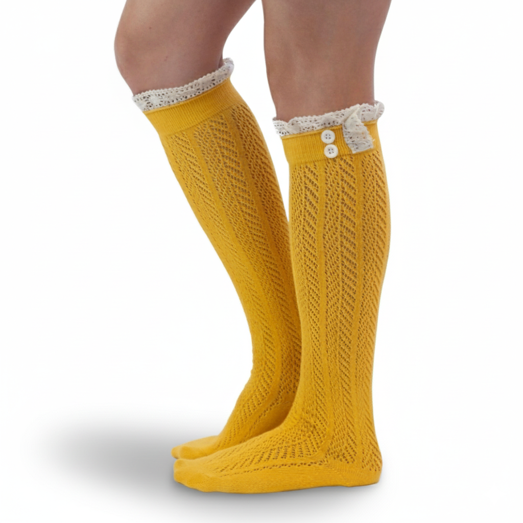 Button Boot Socks With Lace Trim Boutique SocksButton Boot Socks With Lace Trim Boutique Socks - Image 10