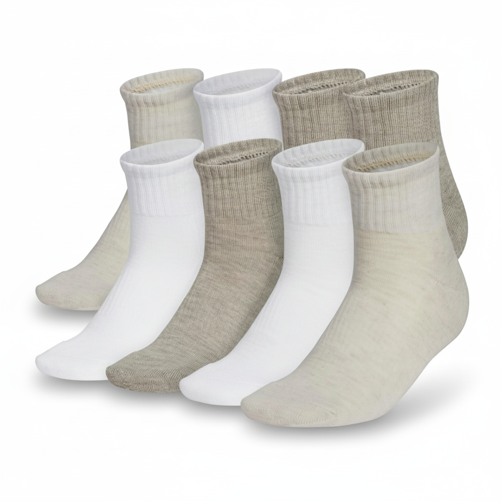 6 pair Women Athletic Cushioned Quarter Socks With Arch Compression