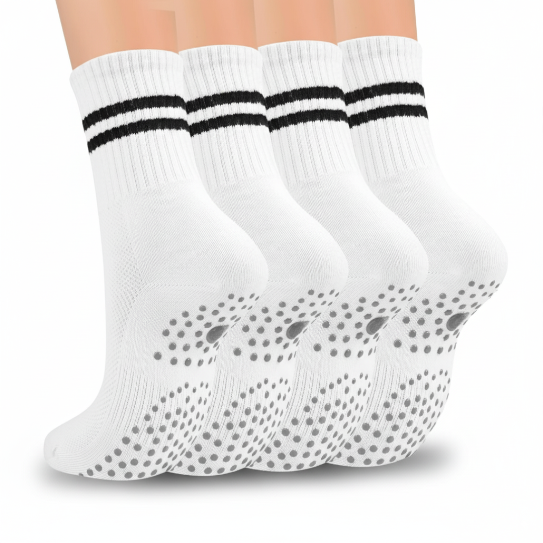 4 Pairs Non Slip Grippers Pilates Socks for Women4 Pairs Non Slip Grippers Pilates Socks For Women - Image 6