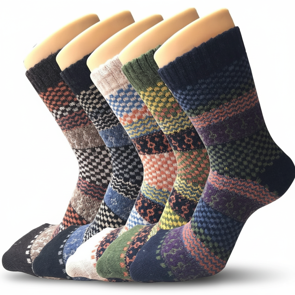 Winter Warm Soft Crew Wool Socks for Men and WomenPair Of 5 Warm Soft Crew Wool Socks For Men And Women - Image 9