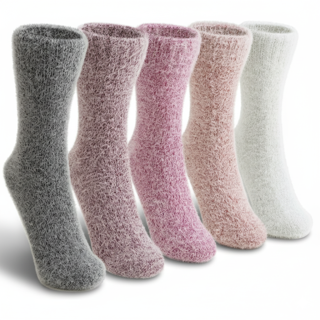 Women Fluffy Slipper and Boot Fuzzy Winter Cozy Socks