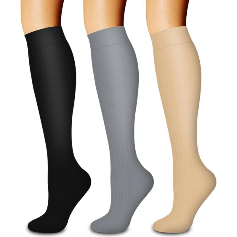 Hebe 3 Pack Compression Orthopedic Socks For Running-Plantar Socks