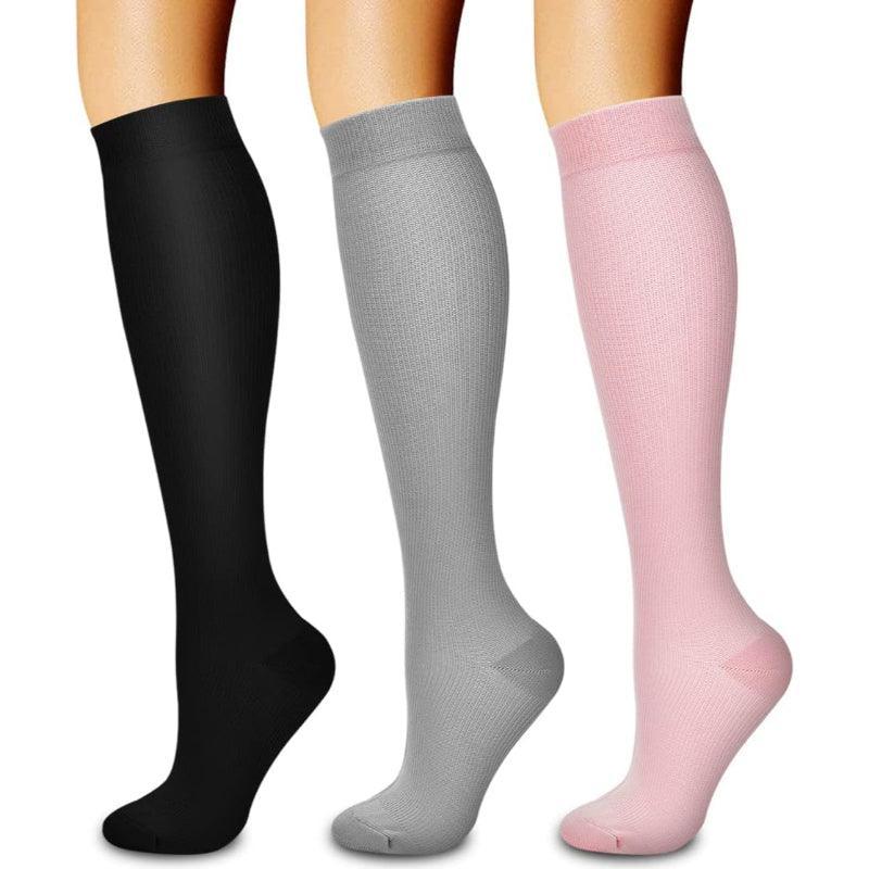 Hebe 3 Pack Compression Orthopedic Socks For Running-Plantar Socks