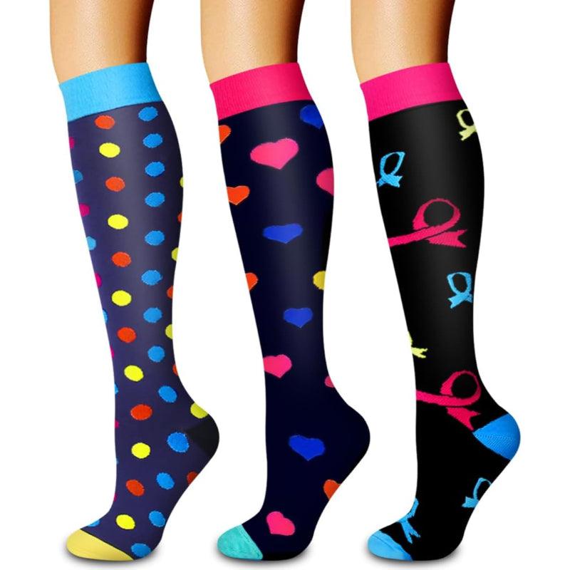 Hebe 3 Pack Compression Orthopedic Socks For Running-Plantar Socks